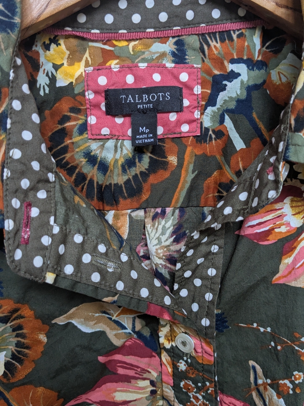 Talbots Olive Green Floral Button-Up Jacket - Picture 2 of 4